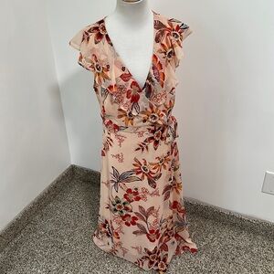 🐝 Sanctuary Wrap Style Sleeveless Floral Midi Dress